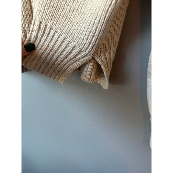 Jessica Simpson Cropped Collared Button Down Striped Sweater Small - Picture 4 of 8